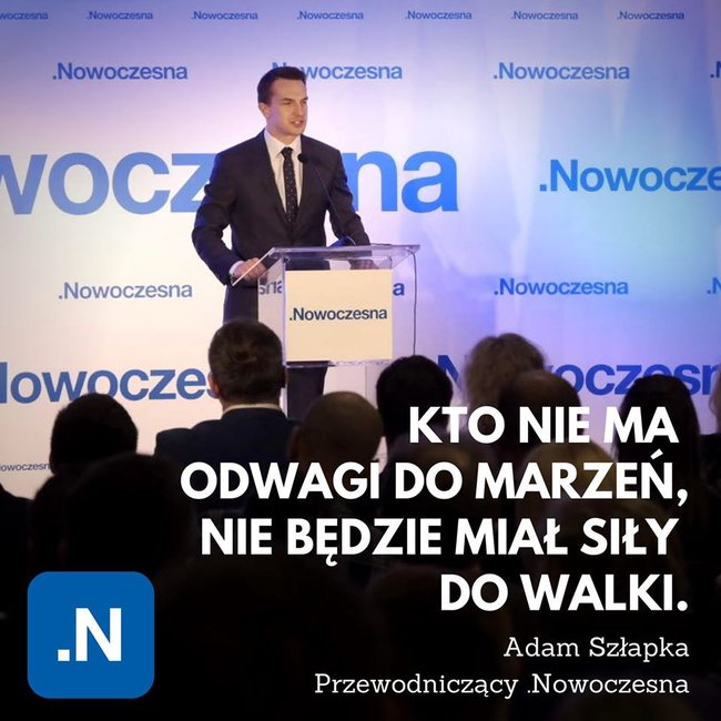 Pierwszy post Adama Szłapki jako przewodniczącego Nowoczesnej