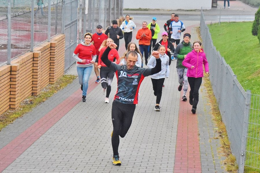 Na mecie 10. maratonu. 