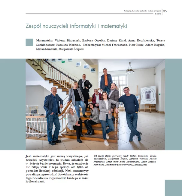 Opis dekady zwiera prezentację zespołów przedmiotowych…