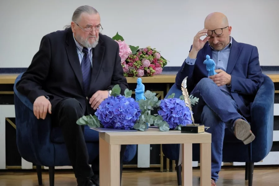 Laureaci „Niebieskiego Prusa” w kategorii „Dziennikarz – wydawca” Jerzy Wizerkaniuk i Andrzej Andrysiak