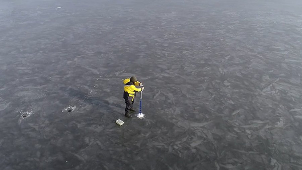 Łowienie z lodu w Nowym Dębcu