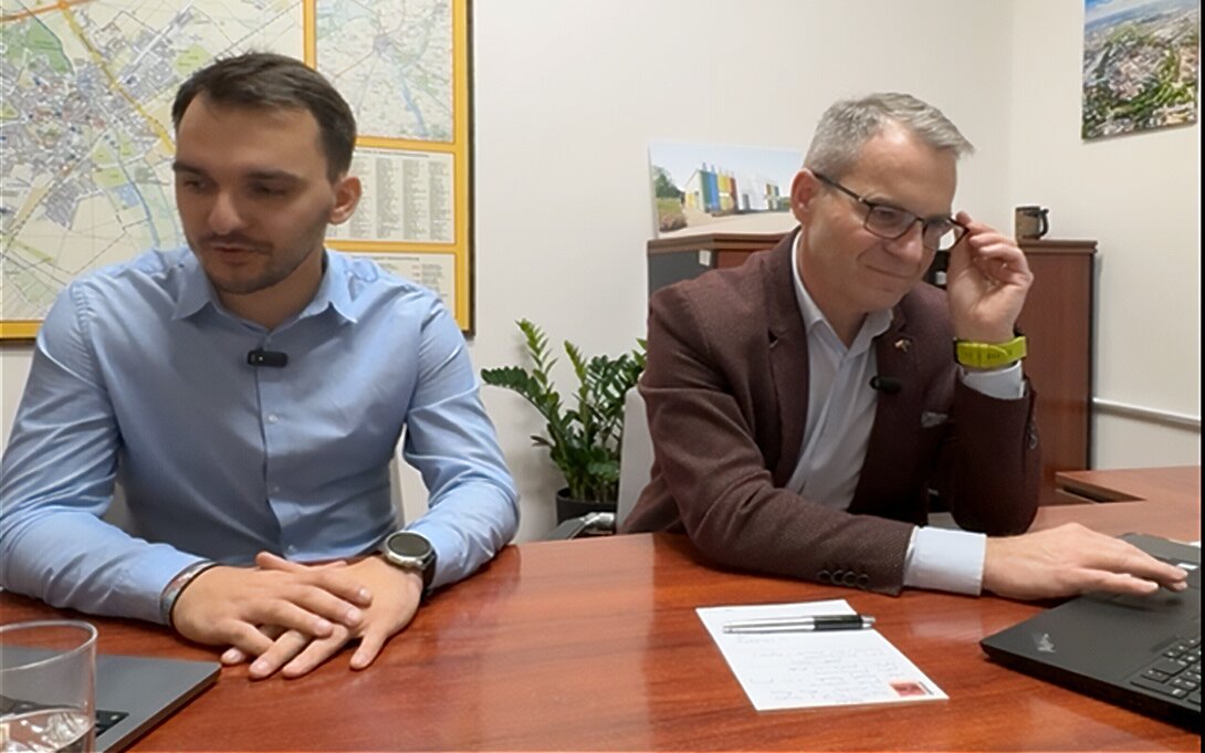 Patryk Piasecki i Sławomir Kaczmarek podczas spotkania (screenshot)