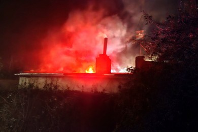 Pożar budynku przy ul. Łąkowej w Kościanie