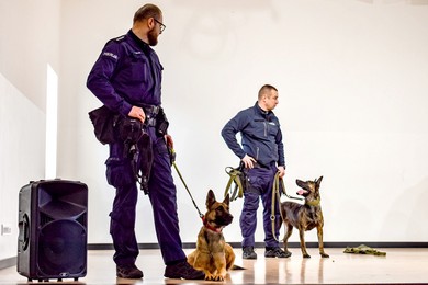 Policyjne psy i ich przewodnicy. Szkolenie w Nietążkowie