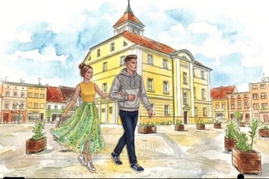 Zaproszenie do tańca. W święto, na rynku 